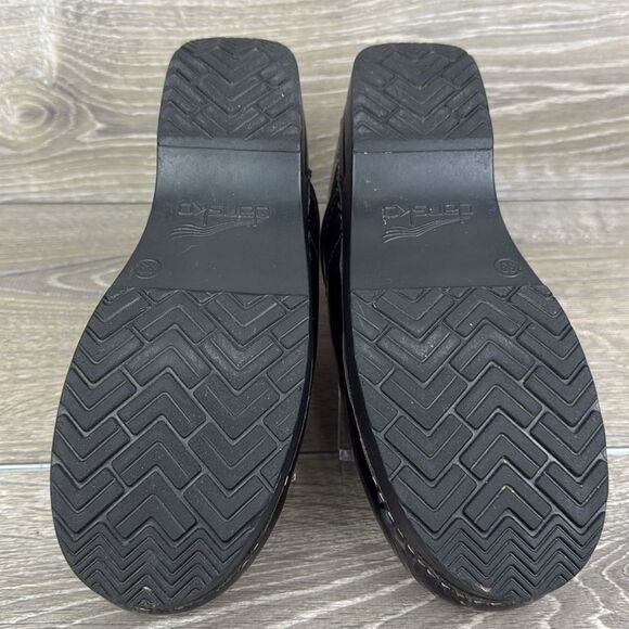 Dansko Professional Black Metallic Patent Leather Women’s Sz 8.5-9/EU 39 Clogs - Picture 7 of 10